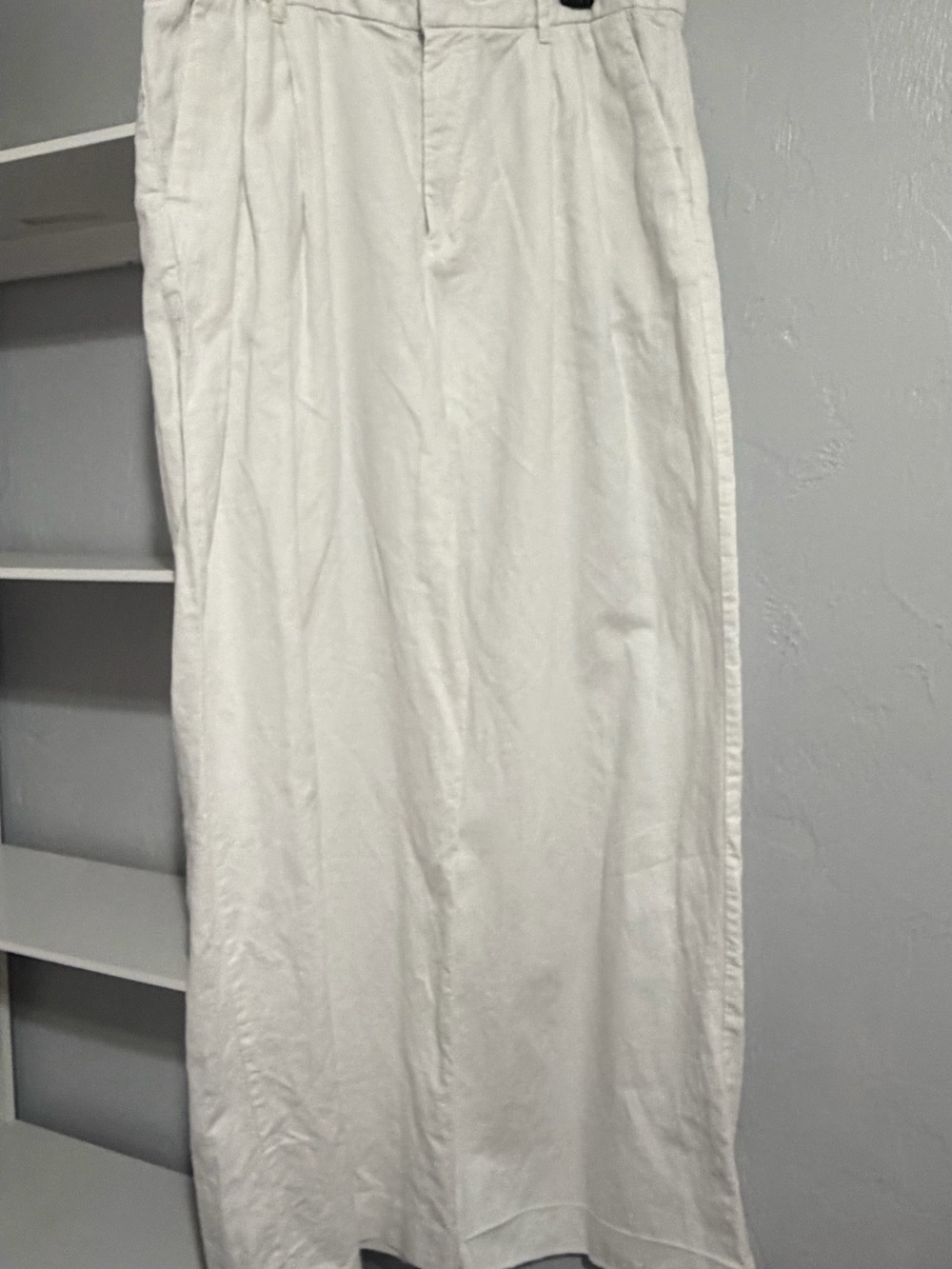 GAP Women’s Wide Leg White Linen-Blend Pants